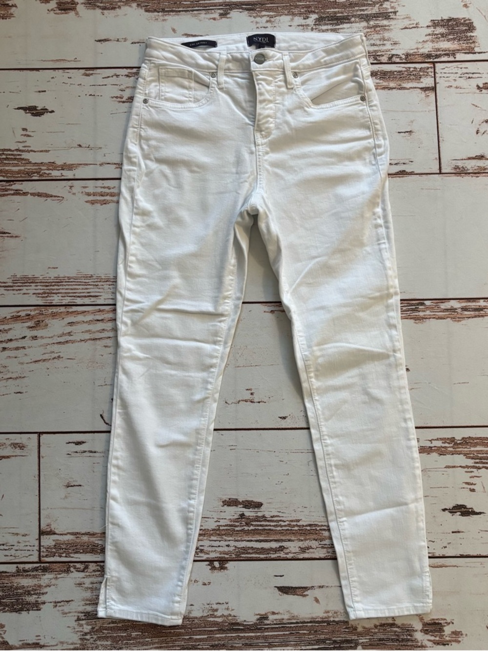 NYDJ Women’s Ami Skinny Jeans in White Size 2